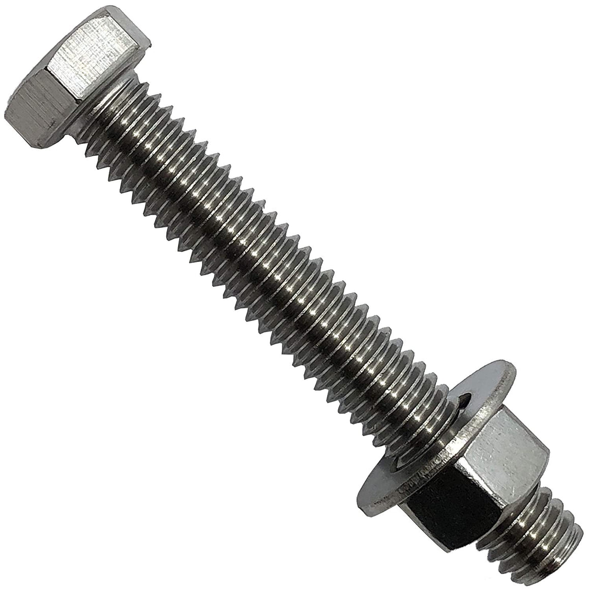 1/4" -20 x 4"- 304-STAINLESS Steel Bolts, Nuts & WASHERS - 18-8 HEX Head Bolt - 304 Grade. Interior-Exterior - Bolts + Nuts + Washers - 1/4 in x 4 in by BRAUNY BOY HARDWARE