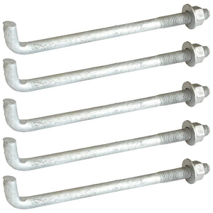 8" x 1/2" - Anchor Bolt - Galvanized - with Nut + Washer (5)