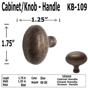 1.75"- PRIMITIVE BULB KNOB - KB-109 - Cabinet Knob Handle - For Gate, Drawer, Cabinet, Dresser - For interior & Exterior Designing