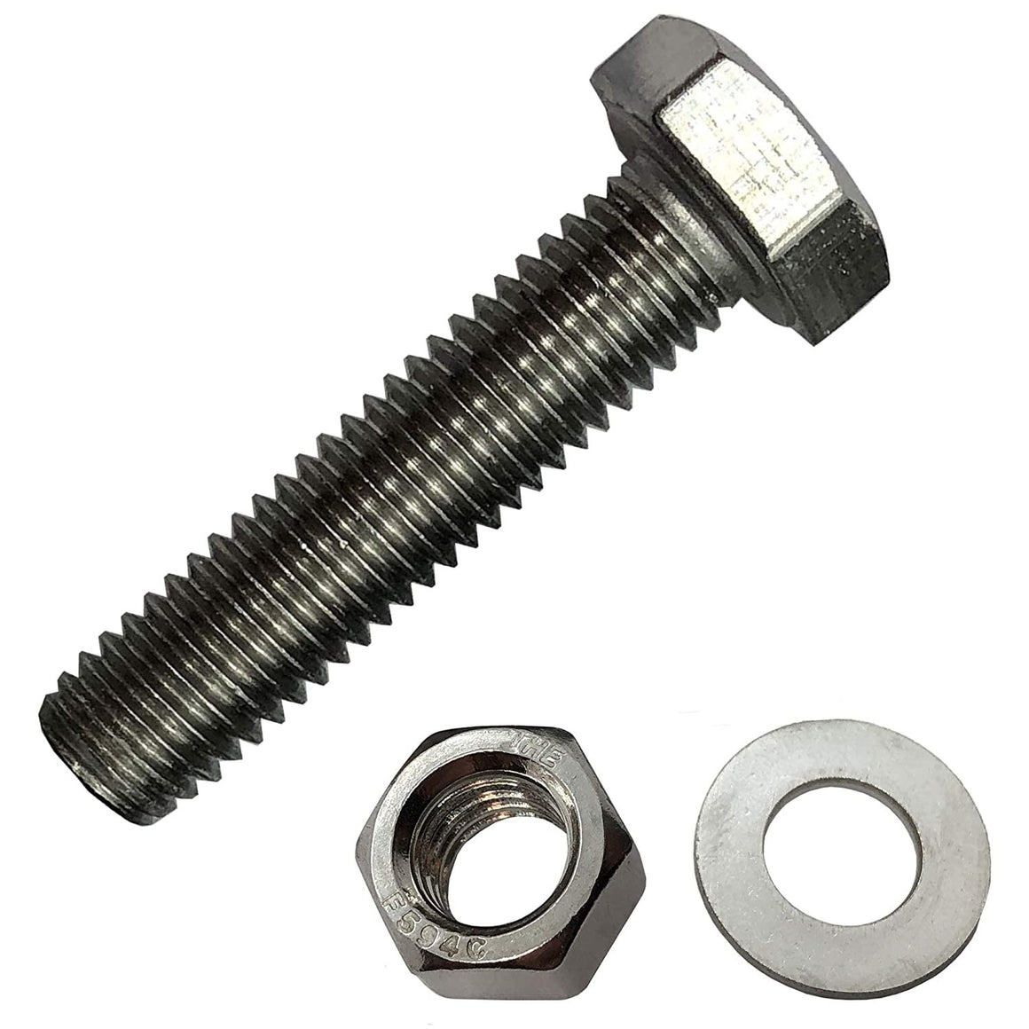 1/2" -13 x 2". 304-STAINLESS Steel Bolts, Nuts & WASHERS - 18-8 HEX Head Bolt - 304 Grade. General Purpose - Bolts + Nuts + Washers (50)