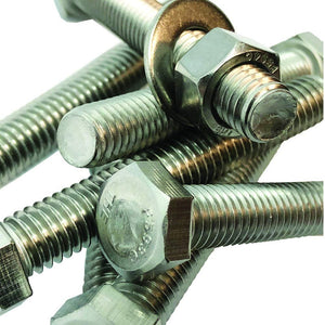 1/2" -13 x 5". 304-STAINLESS Steel Bolts, Nuts & WASHERS - 18-8 HEX Head Bolt - 304 Grade. General Purpose - Bolts + Nuts + Washers - 1/2 in x 5 in (10)