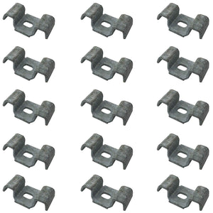 (25) 1/4" - Double LINE Clamps - 1" X 1.75" - Galvanized Steel Pipe - Cable Clamp Bracket