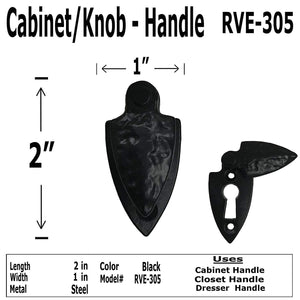 2." - RVE-305 - Arrow Keyhole - Cabinet Knob Handle - For Gate, Cabinet, Dresser - Black Finish For interior & Exterior Designing (1)