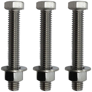 3/8" -16 x 3" - 304-STAINLESS STEEL BOLTS, NUTS & WASHERS - 18-8 HEX HEAD Bolt - 304 Grade. General Purpose (10) Bolts + (10) Nuts + (10) Washers