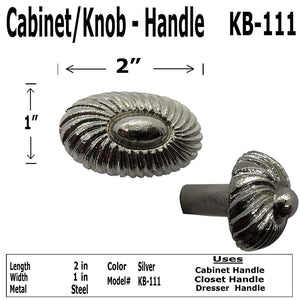 2"- Decorative Ornate Swirl Knob - KB-111 - Antique Style Cabinet Knob Handle - For Gate, Drawer, Cabinet, Dresser - For interior & Exterior Designing (2)