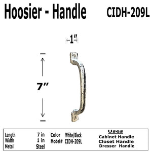 (2) 7" - Cabinet Knob Handle - CIDH-209L - for Gate, Drawer, Cabinet - Black & White Finish (2)