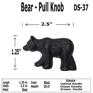 2.5"- Bear - DS-37 - Cabinet Knob Handle - For Gate, Drawer, Cabinet - Black Finish For interior & Exterior Designing - DS-37 (1)