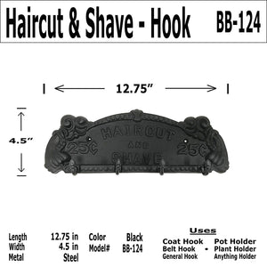 12.75" Hair Cut- Coat Hook - BB-124 - For coats, bags, hand towel etc - Black Finish For interior & Exterior Designing Wrought Iron Coat Hook (2)