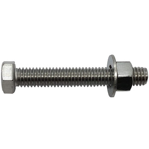 1/2" -13 x 5". 304-STAINLESS Steel Bolts, Nuts & WASHERS - 18-8 HEX Head Bolt - 304 Grade. General Purpose - Bolts + Nuts + Washers - 1/2 in x 5 in (10)