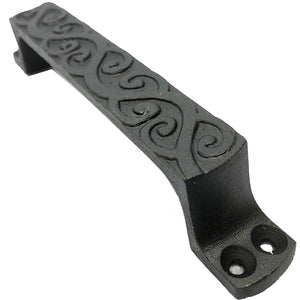6.25" - Decorative Antique style Handle -for cabinets, doors, dressers, BB-693-BLK (2)