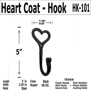 5" - Heart Coat Hook - HK-101 - for coats, bags, hand towel etc - For interior & Exterior Designing Wrought Iron Coat Hook (2)