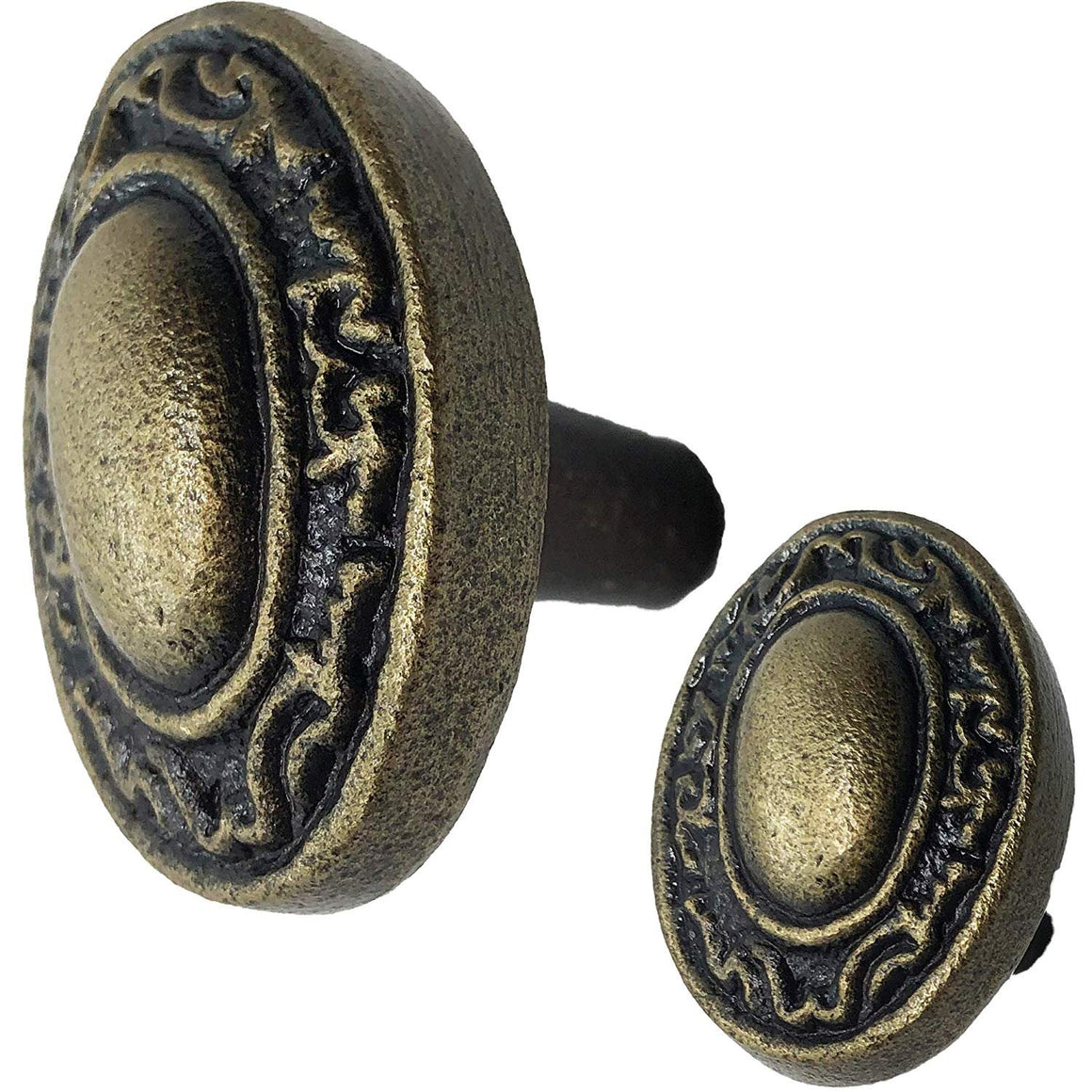 2"- Oval Ornate Knob - KB-119 - Antique Style Cabinet Knob Handle - For Gate, Drawer, Cabinet, Dresser - For interior & Exterior Designing (2)