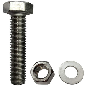 1/4" -20 x 3"- 304-STAINLESS Steel Bolts, Nuts & WASHERS - 18-8 HEX Head Bolt - 304 Grade. Interior-Exterior - Bolts + Nuts + Washers - 1/4 in x 3 in by BRAUNY BOY HARDWARE