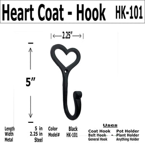 5" - Heart Coat Hook - HK-101 - for coats, bags, hand towel etc - For interior & Exterior Designing Wrought Iron Coat Hook (2)