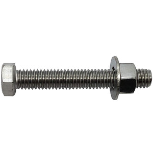 3/8" -16 x 3" - 304-STAINLESS STEEL BOLTS, NUTS & WASHERS - 18-8 HEX HEAD Bolt - 304 Grade. General Purpose (10) Bolts + (10) Nuts + (10) Washers