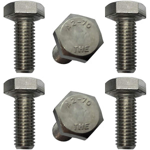 M6 x 20mm - 1.0 Pitch - 304 Stainless Steel A2-70, Full Thread, Bright Finish, Machine Thread-Metric Bolt (50)