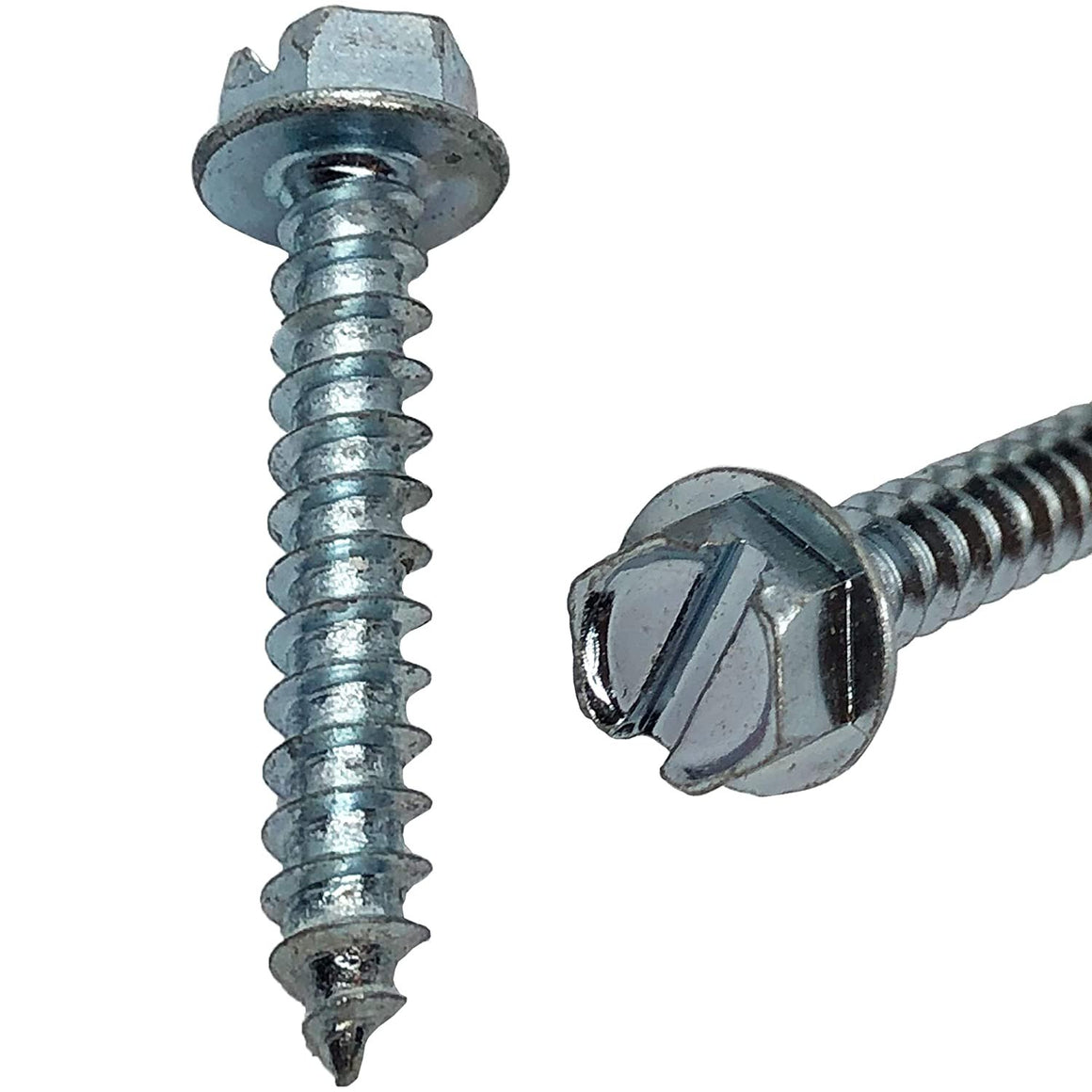 1.5" - #14 Lag Screw - Hex Head - Slotted Flange Head - Coarse Thread - Grade A-Zinc Coated 1-1/2 in x 1/4 in - Heavy Duty Wood Screw (200)