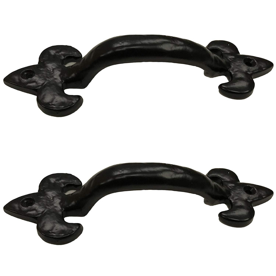 6.75" - Fleur di lis - BB-101 - Cabinet Knob Handle - For Gate, Drawer, Cabinet, Dresser - Black Finish For interior & Exterior Designing - BB-101 (10)