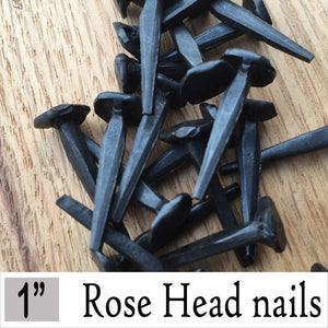 (20) 1" Steel Decorative Antique Wrought Head Nails-Rose Head Nails
