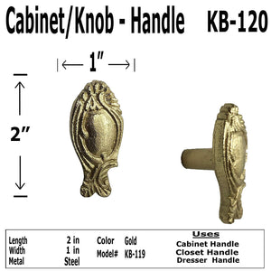 2"- Ornate Knob - KB-120 - Antique Style Cabinet Knob Handle - For Gate, Drawer, Cabinet, Dresser - For interior & Exterior Designing (4)