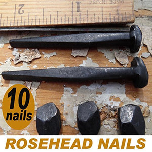(10) 2" Steel Decorative Antique Wrought Head Nails-Rosehead Nails