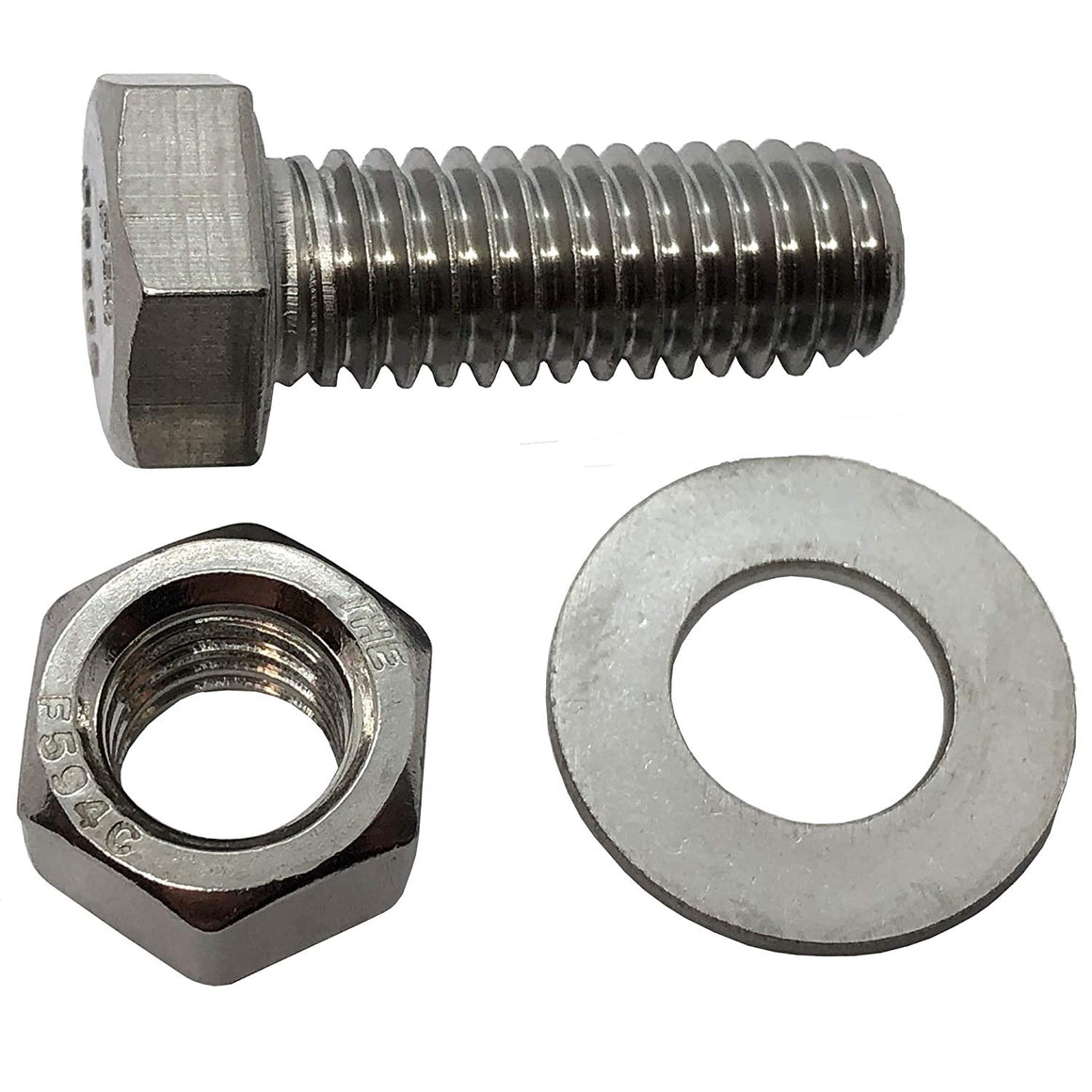 3/8" -16 x 3". 304-STAINLESS Steel Bolts, Nuts & WASHERS - 18-8 HEX Head Bolt - 304 Grade. General Purpose - Bolts + Nuts + Washers (100)