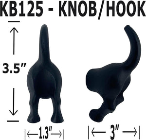 ANTIQUE HARDWARE DEPOT – 3.5” Dog Tail Hook - Animal Farmhouse Style Kitchen Hook – 3.5 in Rustic Iron Hook for Cups, Towels, Utensils - Includes All mounting Hardware – KB125- Qty (8)