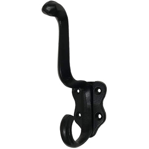5.5" - Snout Style Hook - RVE-243 - for coats, bags, hand towel etc - Black Finish For interior & Exterior Designing Wrought Iron Coat Hook (2)