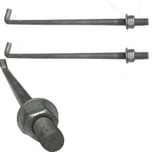 12" x 1/2" - Anchor Bolt - Galvanized - with Nut + Washer (5)