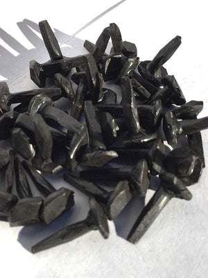 (50) 5/8" Steel Decorative Wrought Head Nails with Black Oxide Finish. (Small, Black)