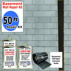 50 ft-Carbon Fiber-Basement Wall Crack Repair Kit