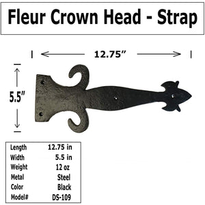 12.75" - Fleur Crown Head - Strap - DS-109