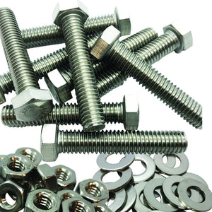 1/4" -20 x 5"- 304-STAINLESS Steel Bolts, Nuts & WASHERS - 18-8 HEX Head Bolt - 304 Grade. Interior-Exterior - Bolts + Nuts + Washers - 1/4 in x 5 in by BRAUNY BOY HARDWARE (25)