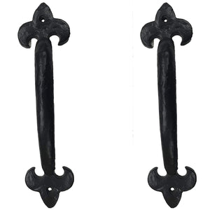 8.5" - DS-100 -Fleur Crown-Cabinet Knob Handle - for Gate, Drawer, Cabinet - Black & White Distressed Finish for Interior & Exterior Designing - DS-100 (1)