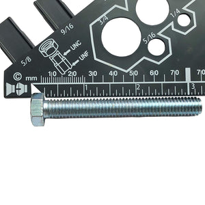 Nut Bolt & Screw - Thread Gauge. 27 Size Measurements, Measures Thread Sizes, Bolt Lengths in Both inches & Metric Sizes. (2)
