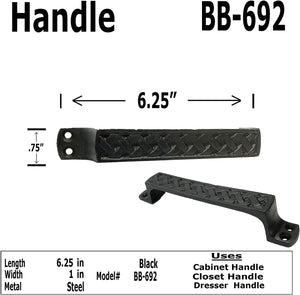 6.25" - Decorative Antique style Handle -for cabinets, doors, dressers, BB-692-BLK