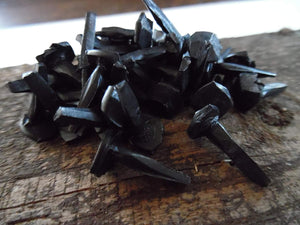 (50) 5/8" Steel Decorative Wrought Head Nails with Black Oxide Finish. (Small, black)