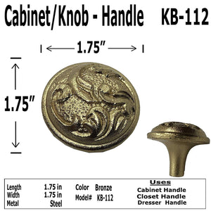 1.75"- Decorative Flower Knob - KB-114 - Cabinet Knob Handle - For Gate, Drawer, Cabinet, Dresser - For interior & Exterior Designing (1)