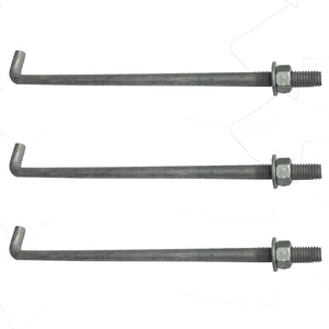 12" x 1/2" - Anchor Bolt - Galvanized - with Nut + Washer (5)